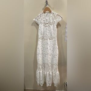 Alice + Olivia White Lace Dress